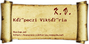 Köpeczi Viktória névjegykártya